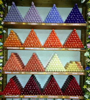 bougies de couleur
